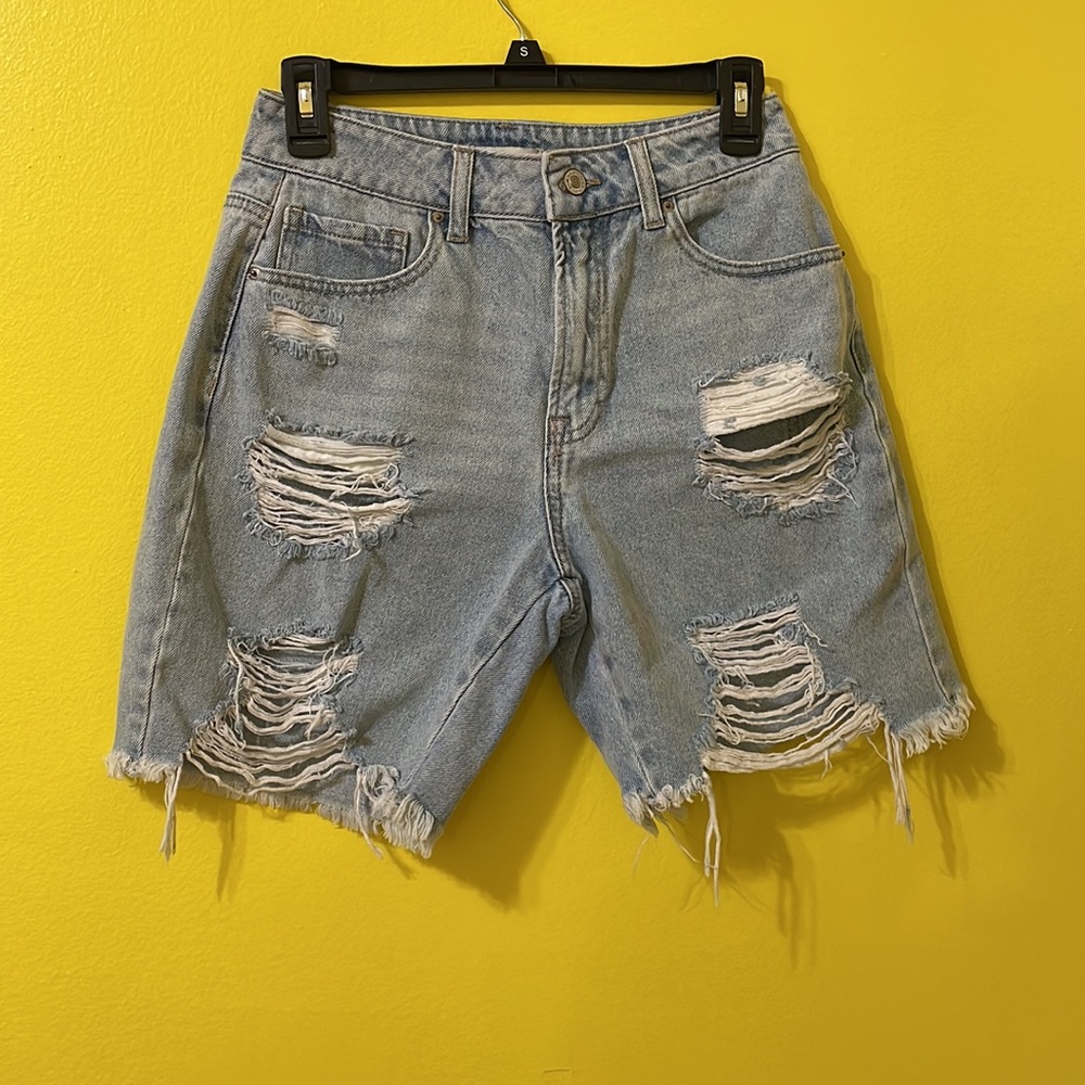 Denim Ripped Shorts